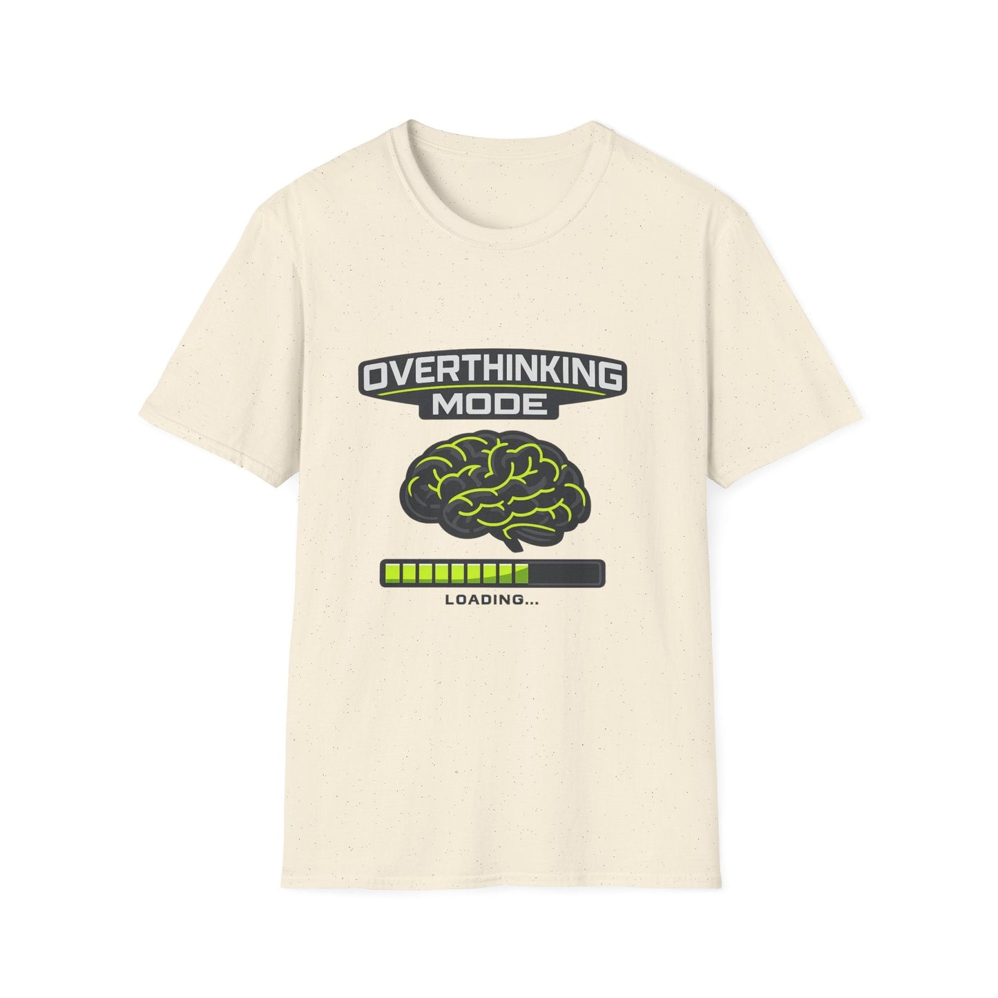 Overthinking Mode T-Shirt — Funny Brain Loading Graphic Tee Printify