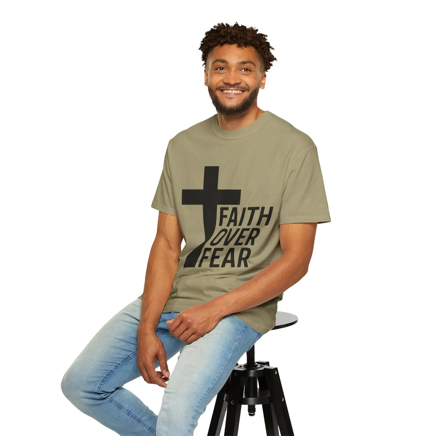 Faith Over Fear T-Shirt — Christian Cross Inspirational Tee Printify