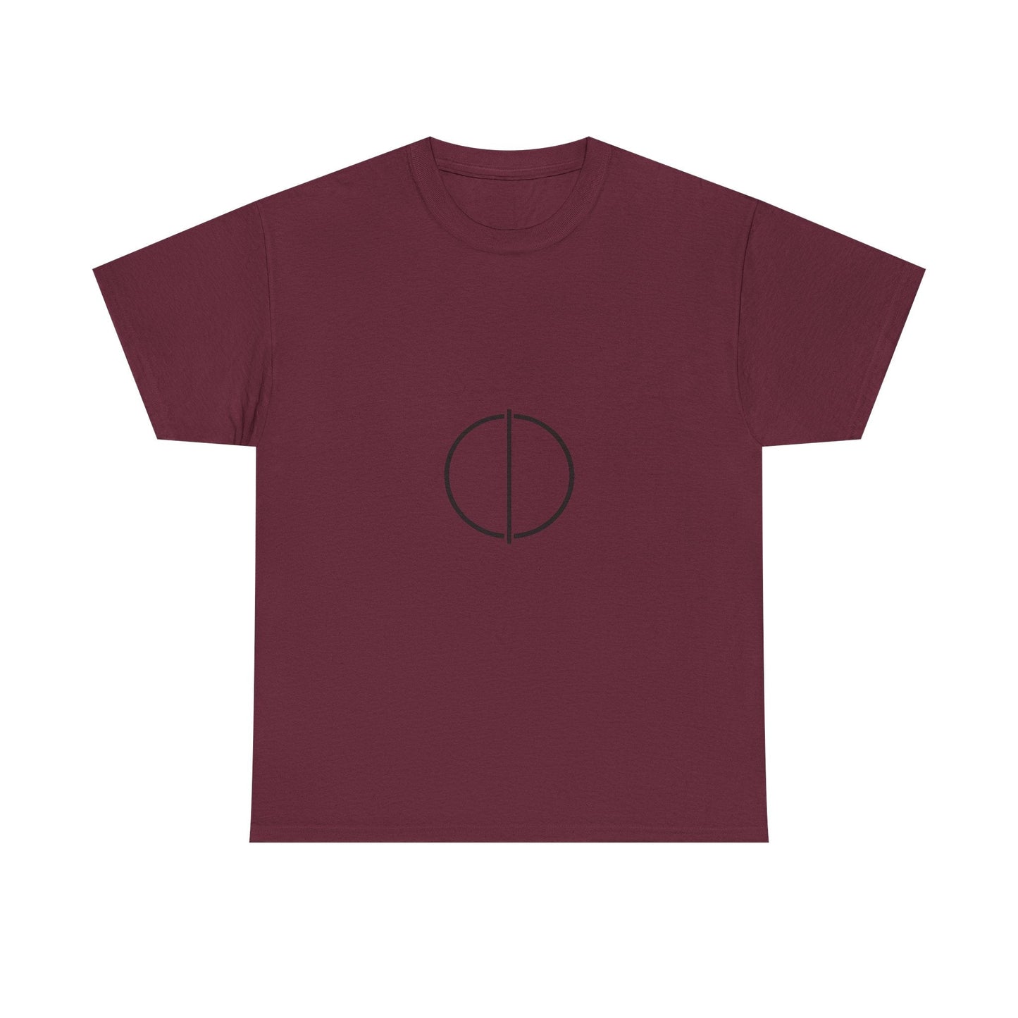 Minimal Circle Split Tee — Modern Graphic White T‑Shirt Printify
