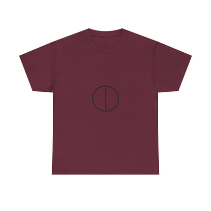 Minimal Circle Split Tee — Modern Graphic White T‑Shirt Printify