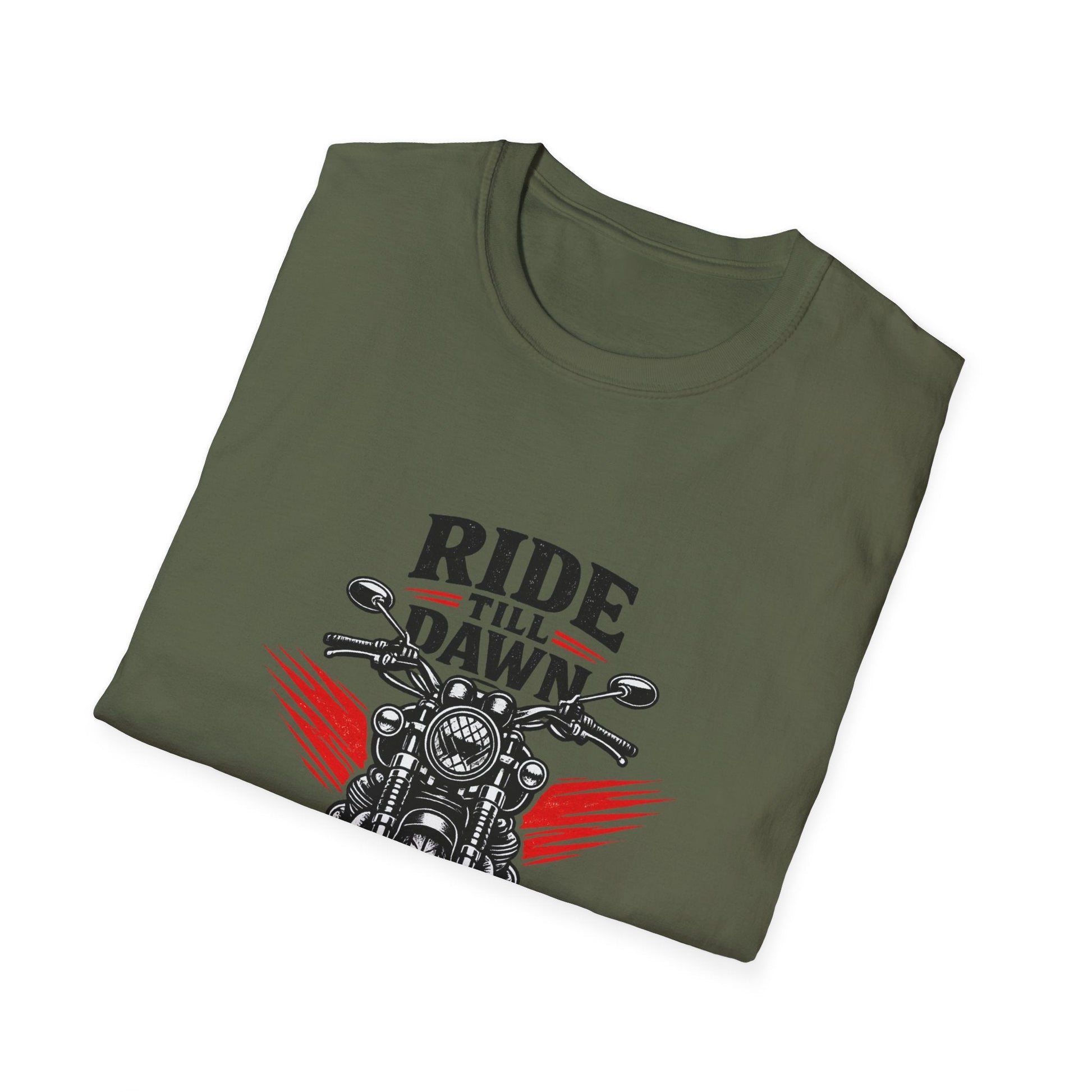 Ride Till Dawn Motorcycle T-Shirt Printify