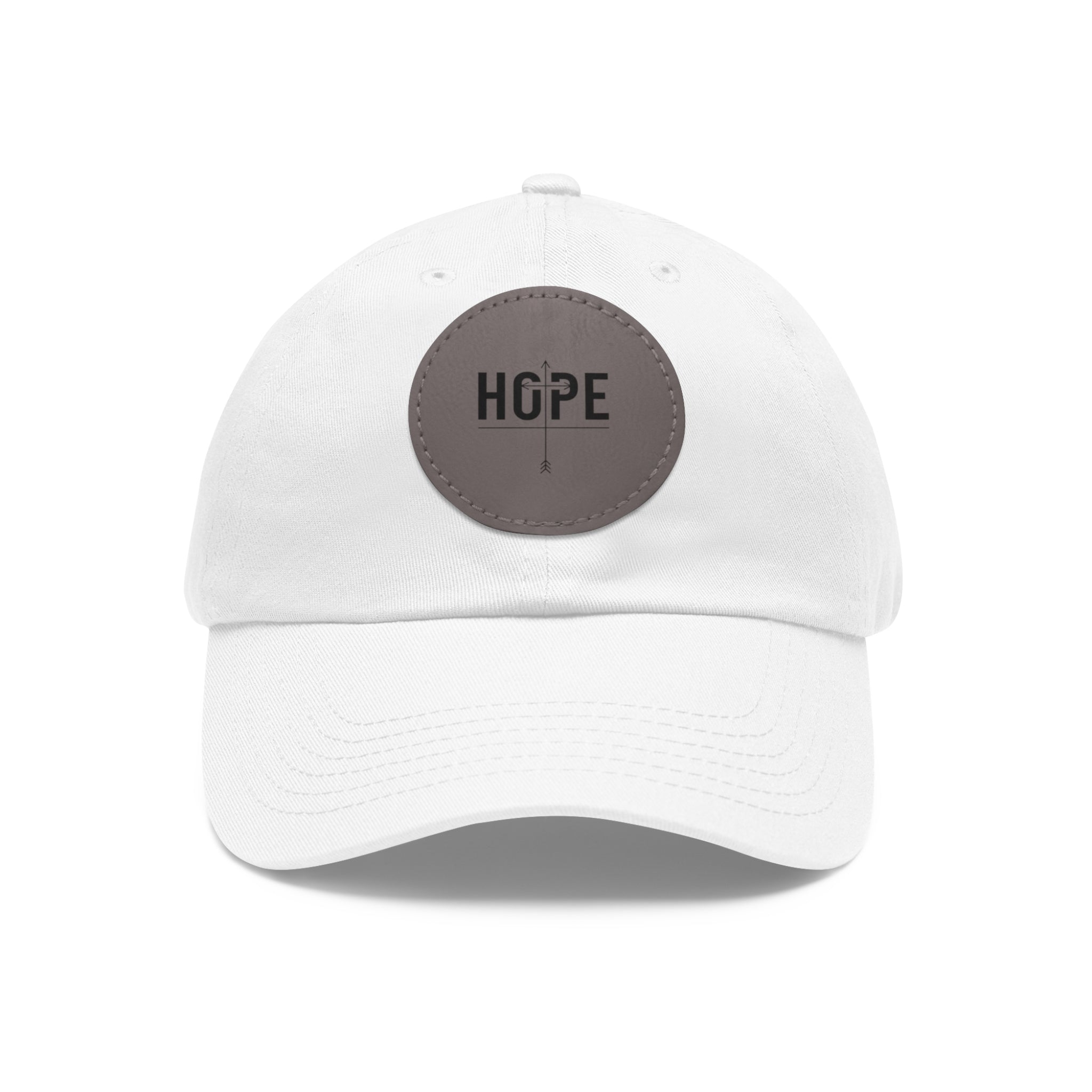 Dad Hat — Round Leather Patch 'HOPE' Cap