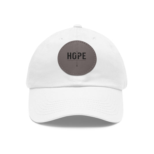 Unisex Leather Patch Dad Hat – “Hope” Round Cap