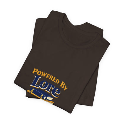 Powered by Lore T-Shirt — Gamer & Book Lover Tee Printify