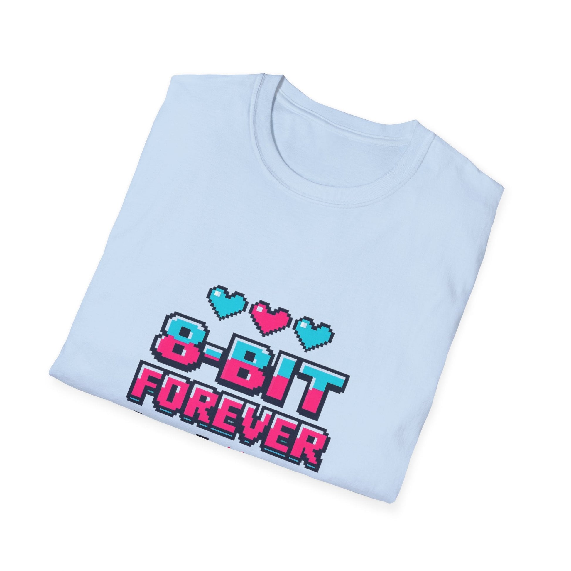 8-Bit Forever Retro Gaming T-Shirt — Pixel Hearts & Controller Tee Printify