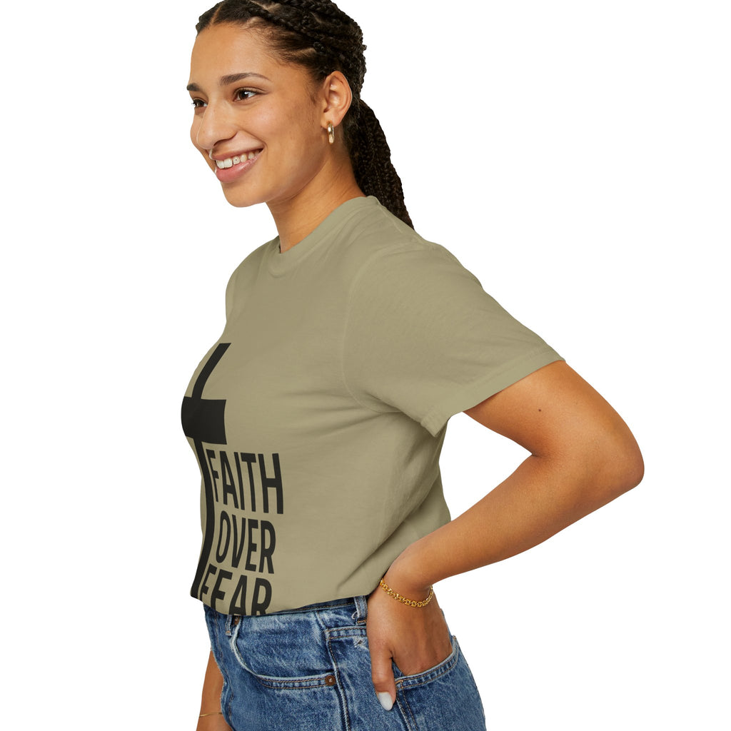Faith Over Fear T-Shirt — Christian Cross Inspirational Tee