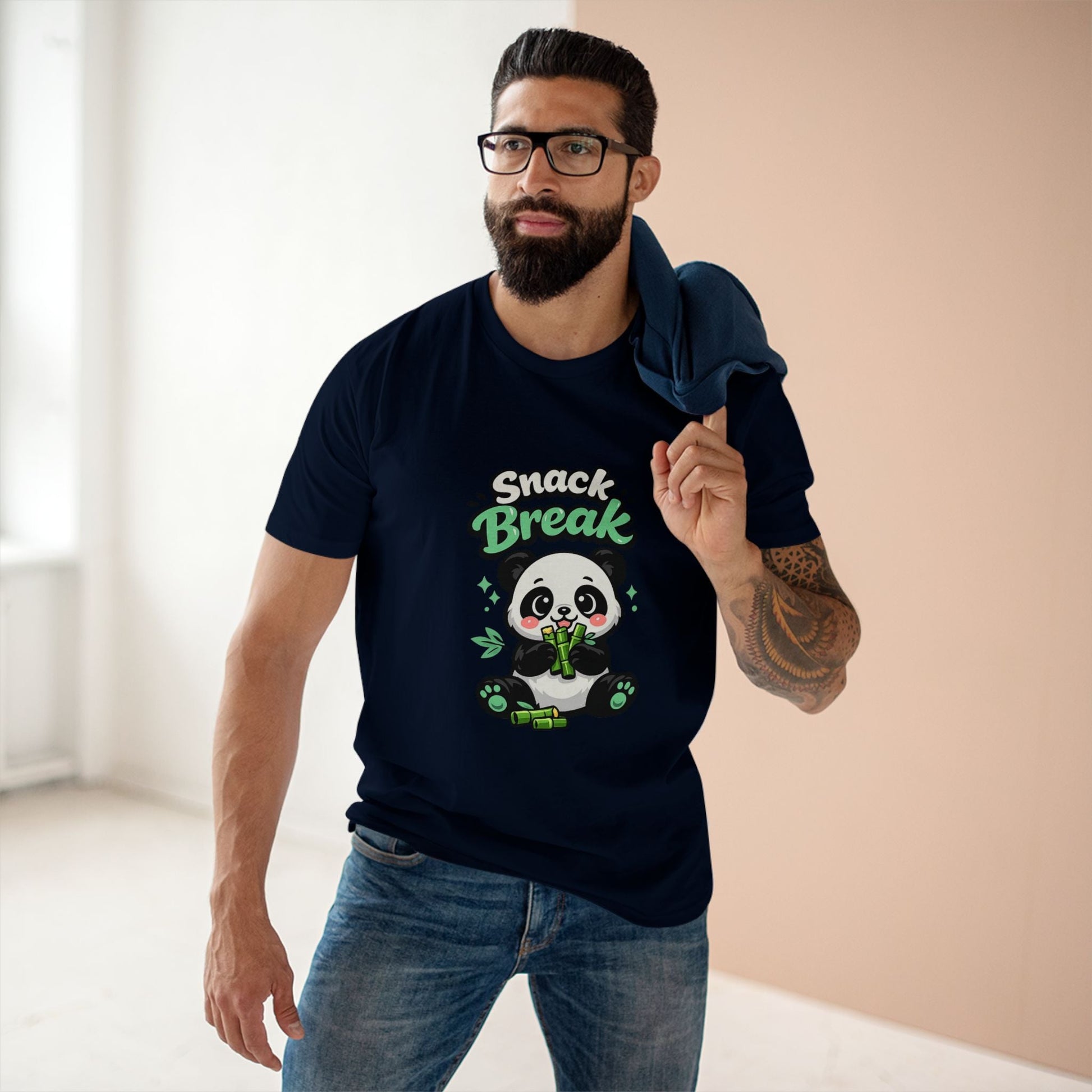 Snack Break Panda T-Shirt — Cute Panda Eating Bamboo Graphic Tee Printify