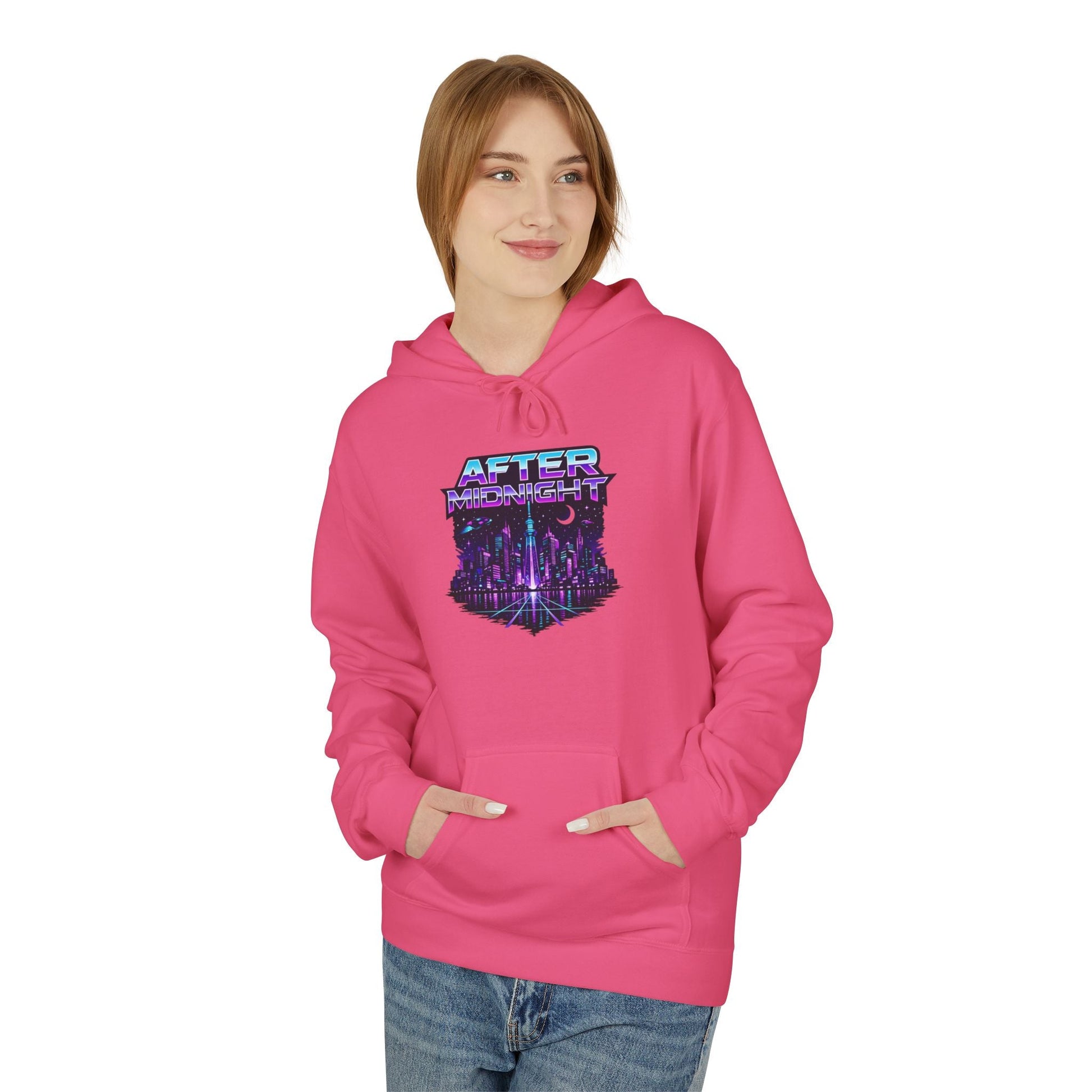 Cyberpunk City 'AFTER' Graphic Hoodie — Retro Futuristic Streetwear Printify