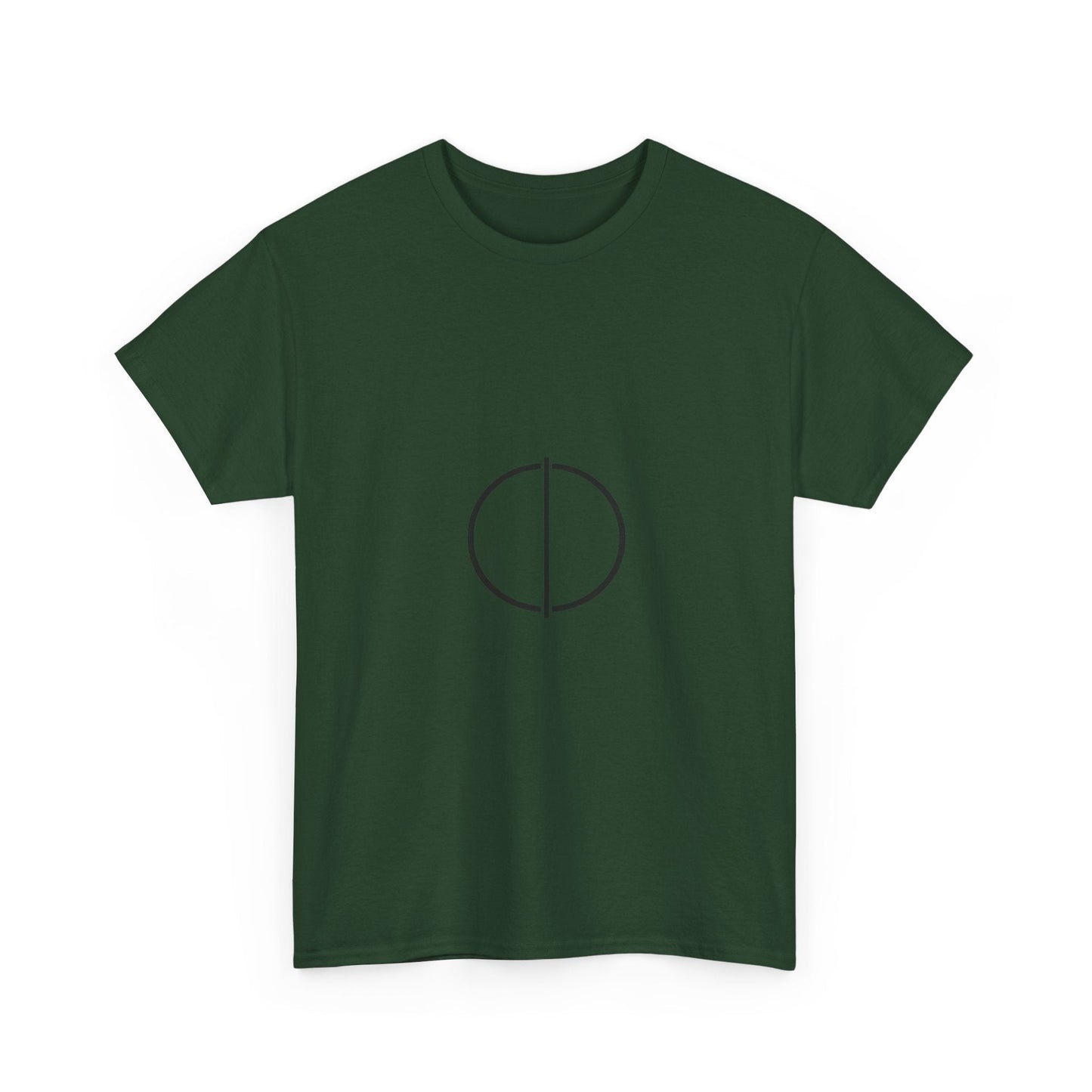 Minimal Circle Split Tee — Modern Graphic White T‑Shirt Printify