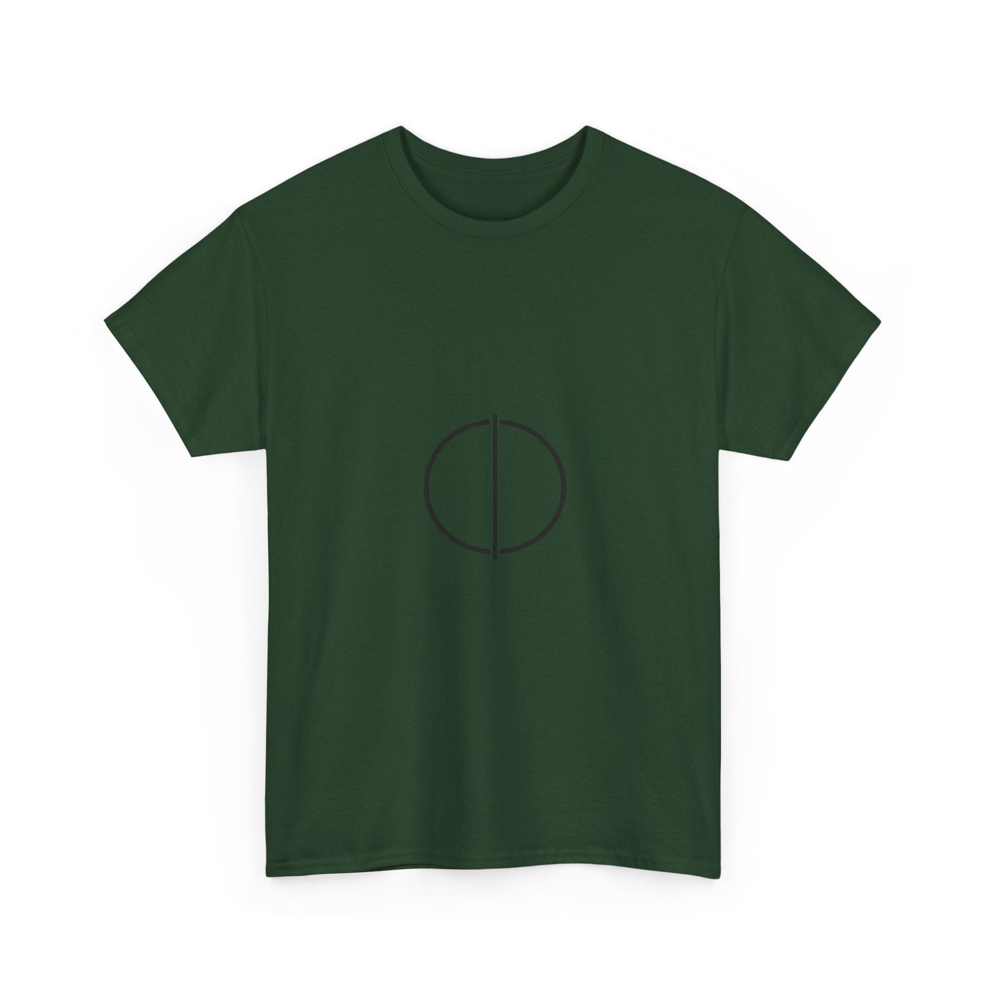 Minimal Circle Split Tee — Modern Graphic White T‑Shirt Printify