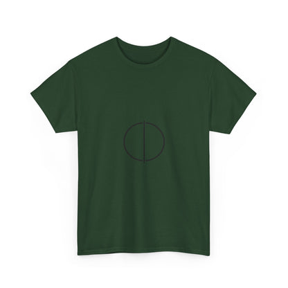 Minimal Circle Split Tee — Modern Graphic White T‑Shirt Printify