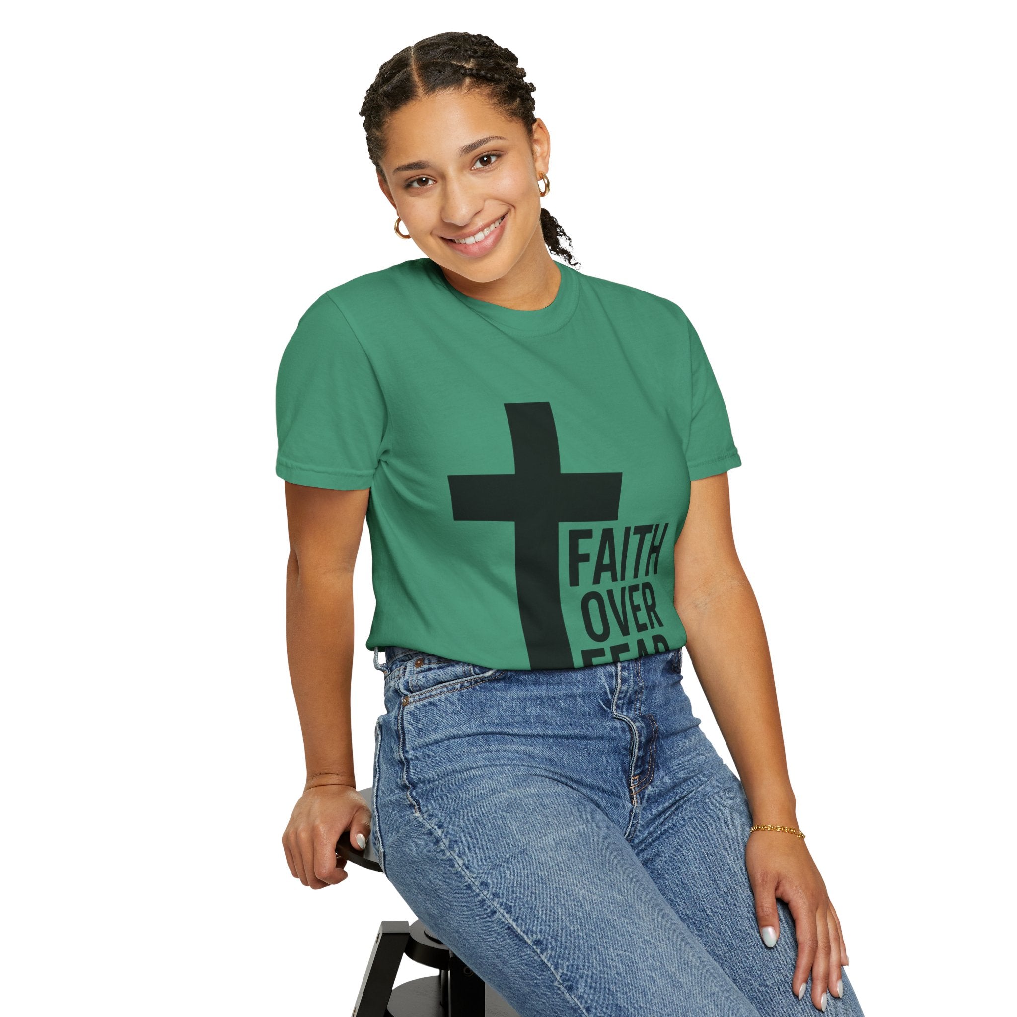 Faith Over Fear T-Shirt — Christian Cross Inspirational Tee