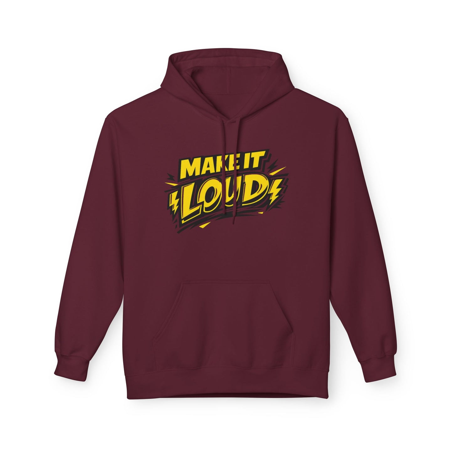 Make It Loud Hoodie — Bold Yellow Graphic Pullover