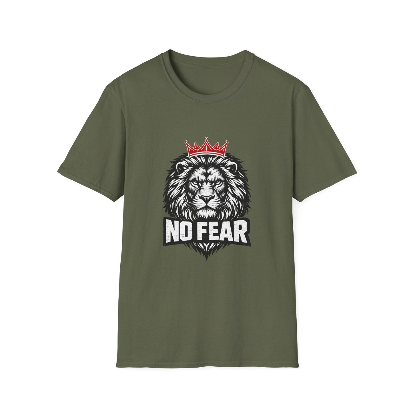 No Fear Lion T‑Shirt — Crowned Lion Graphic Tee Printify