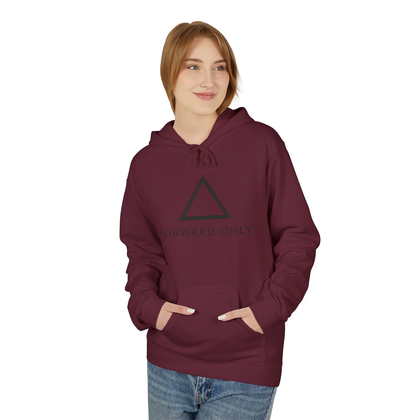 Hoodie — Minimal "Forward Only" Triangle Logo Pullover