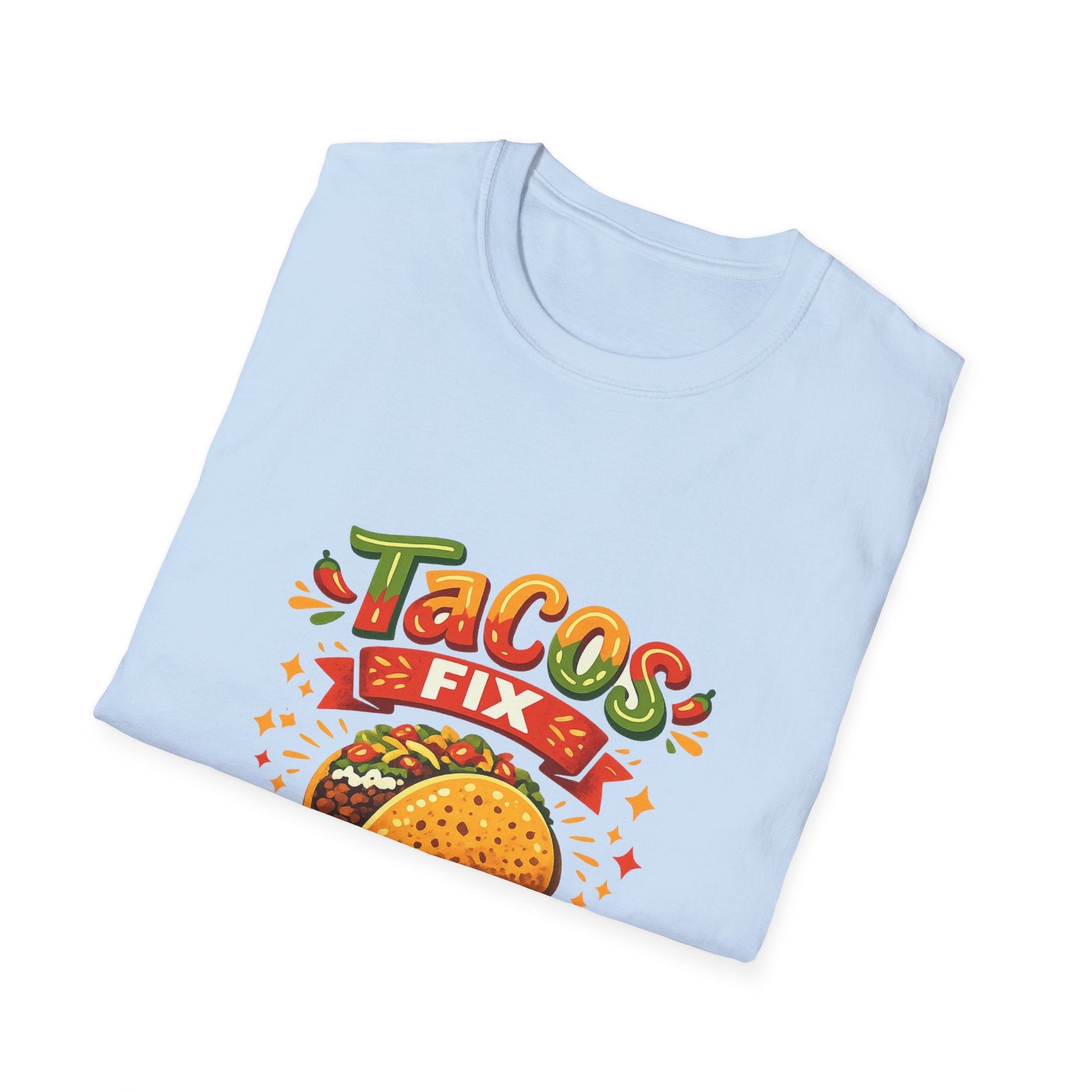 T-Shirt — "Tacos Fix Everything" Funny Taco Lover Graphic Tee Printify