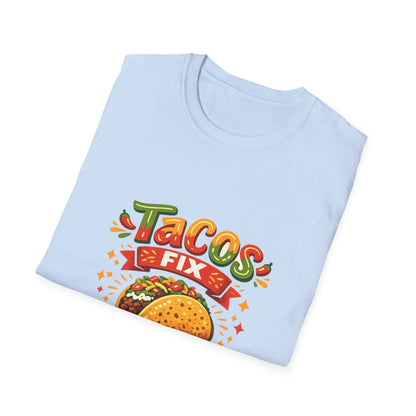 T-Shirt — "Tacos Fix Everything" Funny Taco Lover Graphic Tee Printify