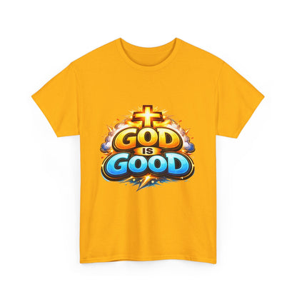 God Is Good T-Shirt for Men – Christian Faith Tee with Cross Graphic Printify