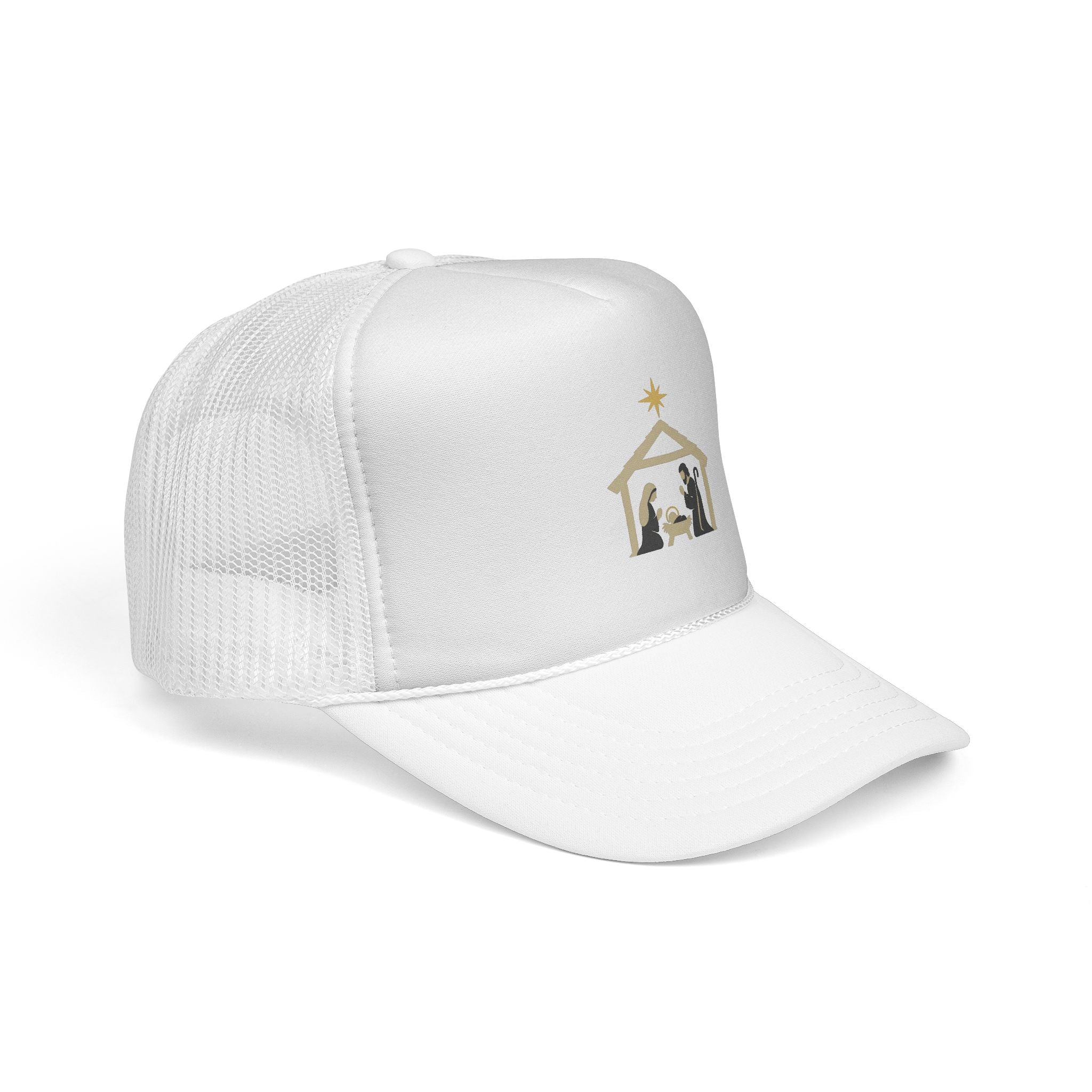 Nativity Trucker Cap — Christmas Manger Hat with Holy Family Design