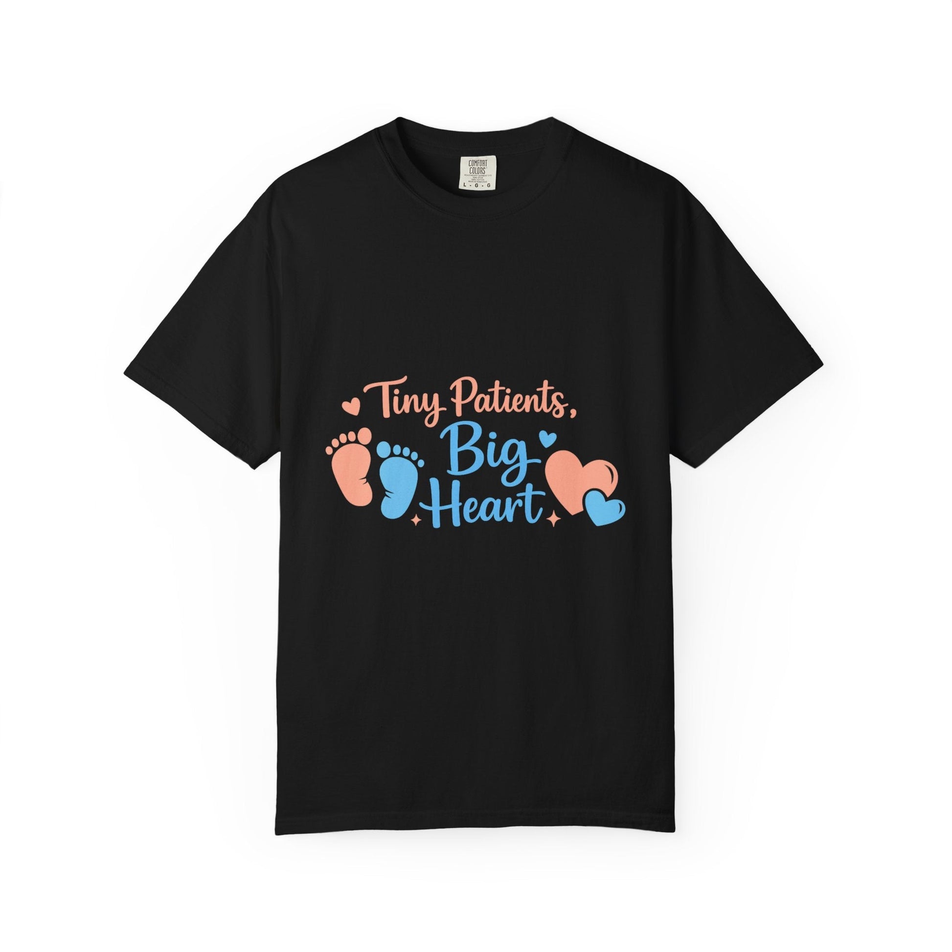 T-Shirt — "Tiny Patients, Big Heart" Baby Footprint Awareness Tee Printify