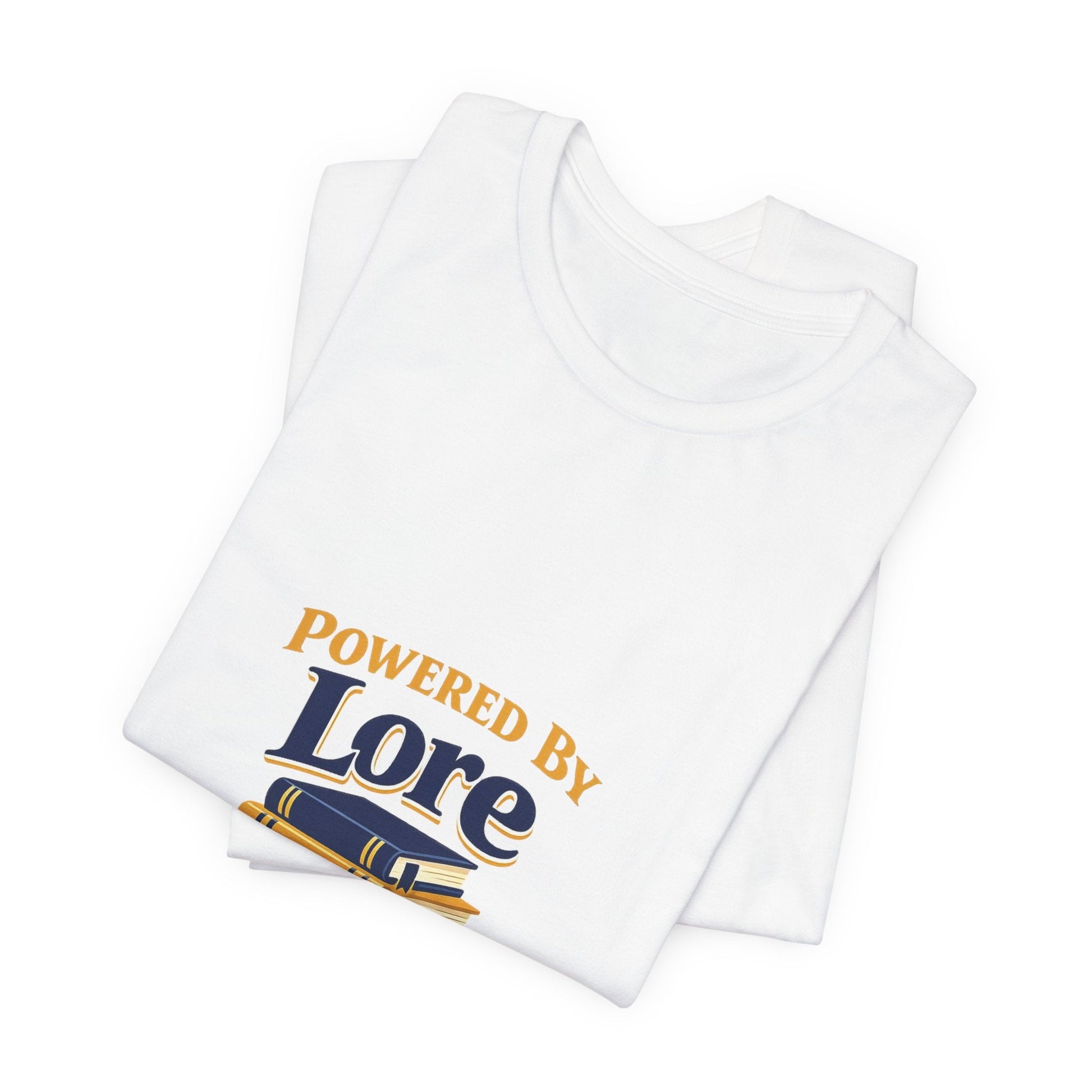 Powered by Lore T-Shirt — Gamer & Book Lover Tee Printify