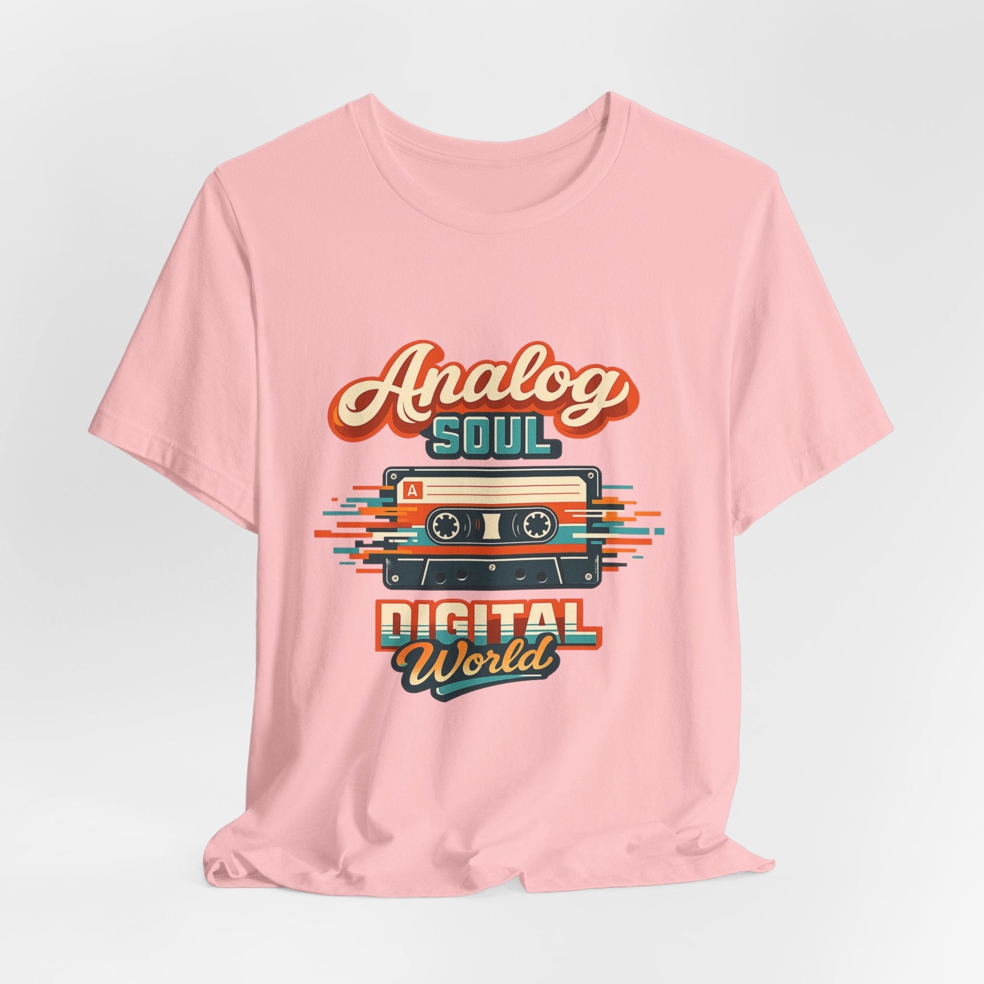 Analog Soul Digital World T-Shirt – Retro Cassette Tee for Music Lovers Printify