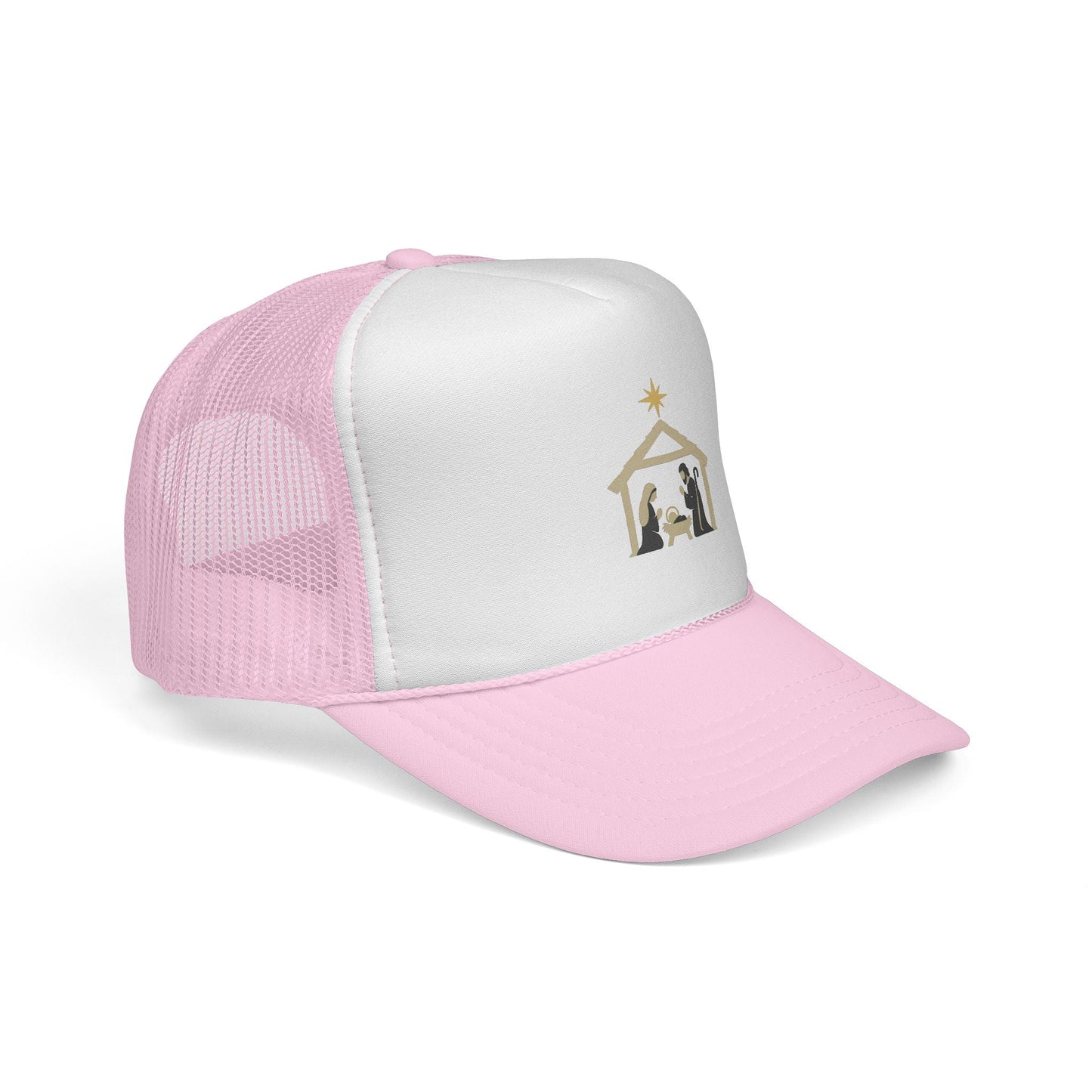 Nativity Trucker Cap — Christmas Manger Hat with Holy Family Design Printify