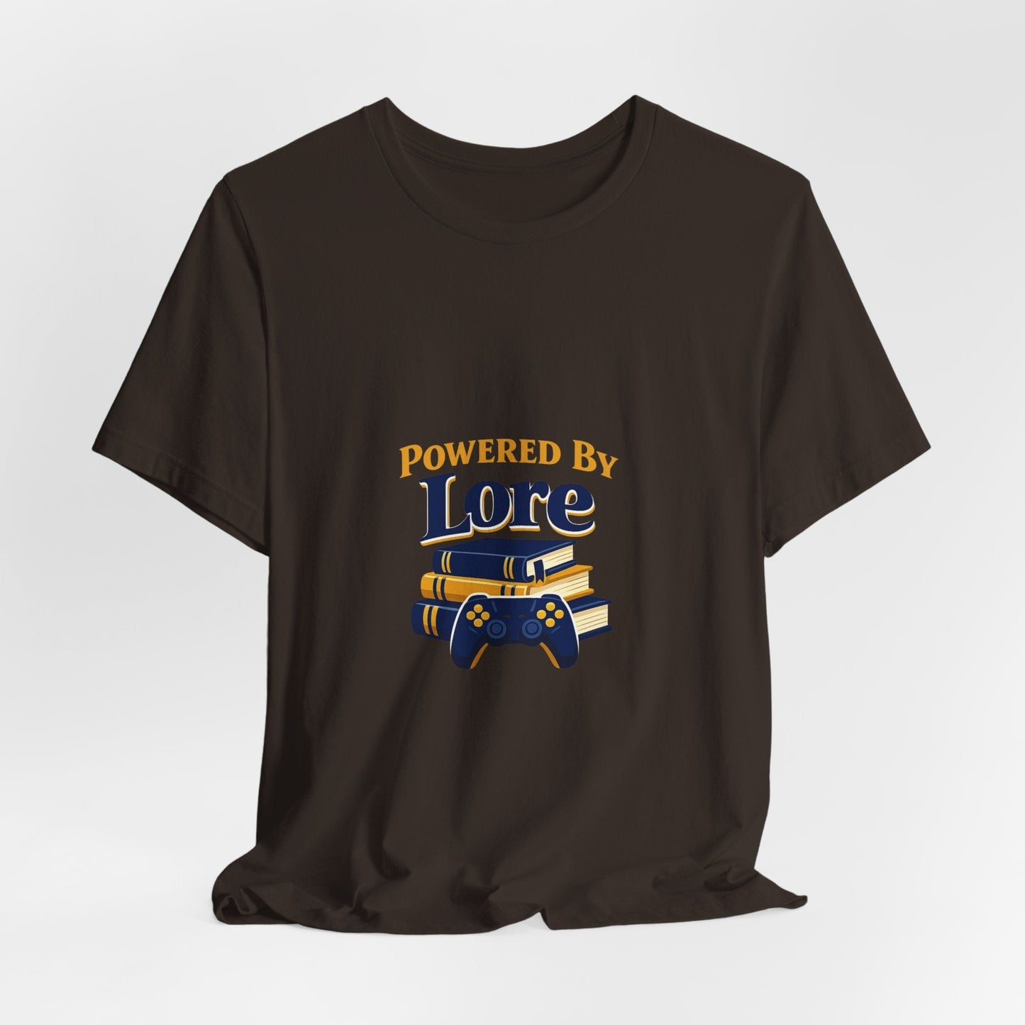 Powered by Lore T-Shirt — Gamer & Book Lover Tee Printify