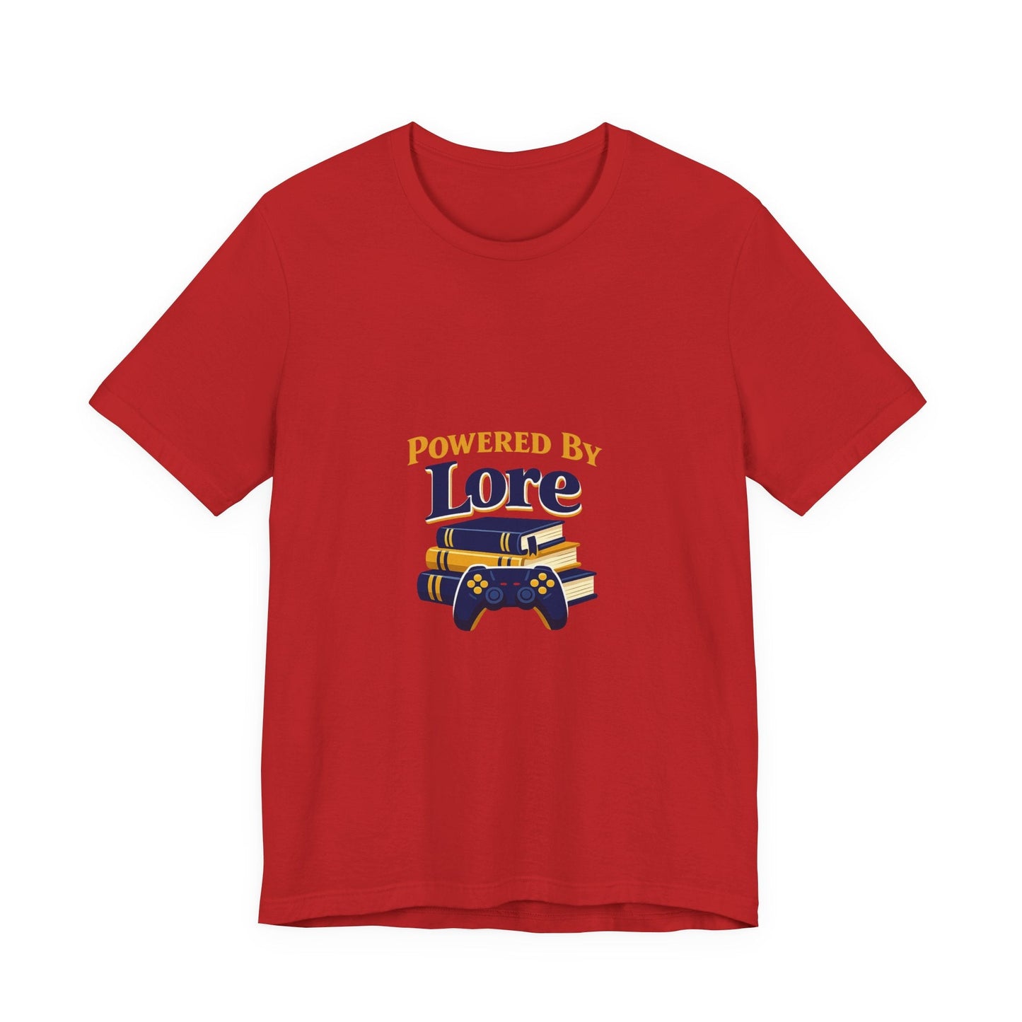 Powered by Lore T-Shirt — Gamer & Book Lover Tee Printify