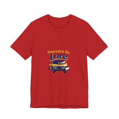 Powered by Lore T-Shirt — Gamer & Book Lover Tee Printify