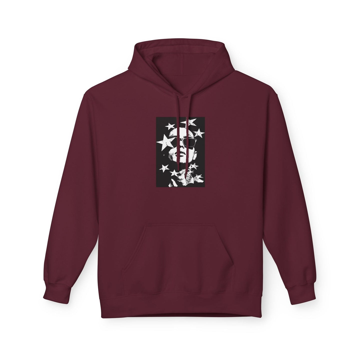 Hoodie — Monochrome Dollar Sign & Stars Graphic Printify
