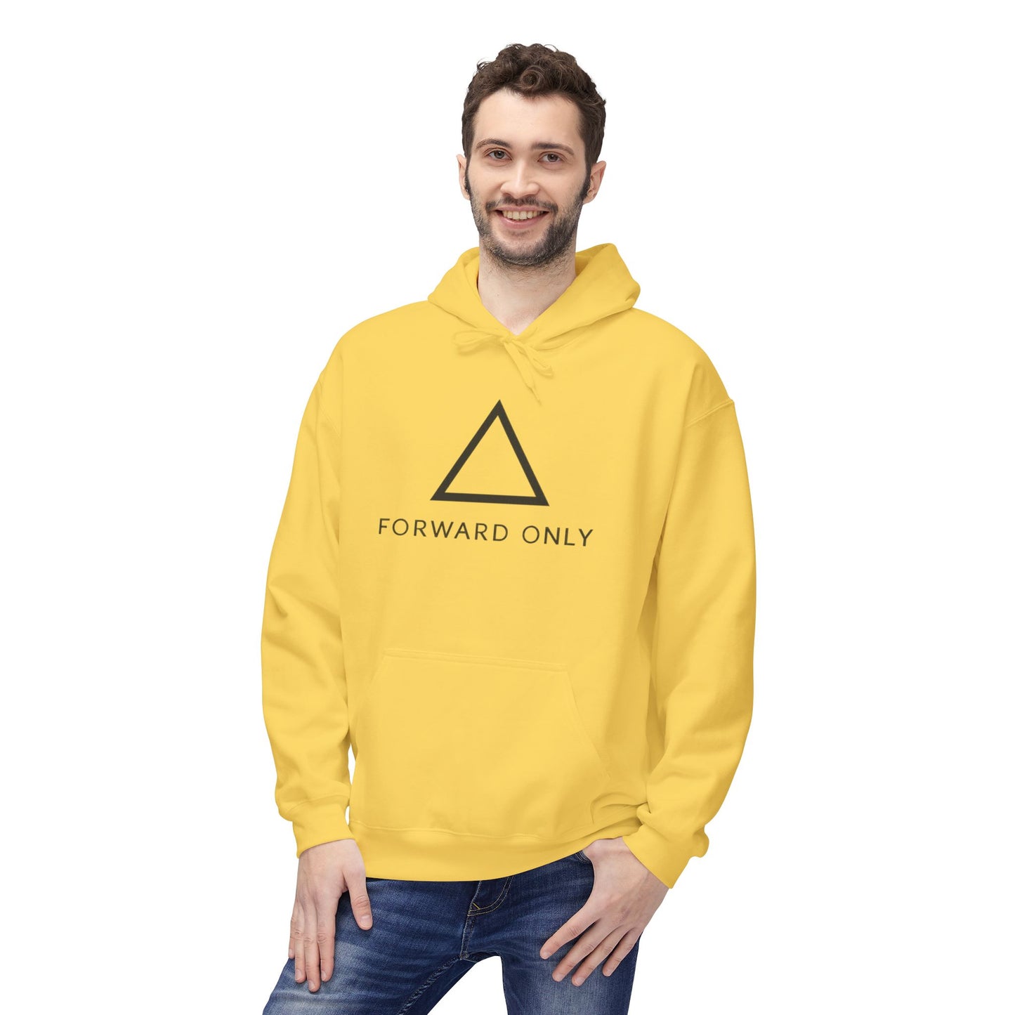 Hoodie — Minimal "Forward Only" Triangle Logo Pullover
