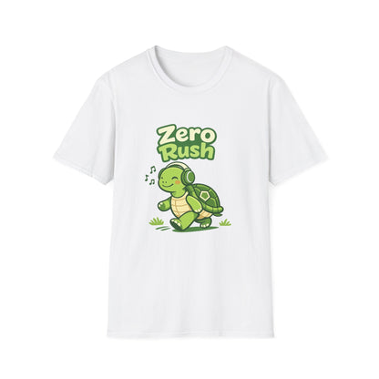 T-Shirt — 'Zero Rush' Cute Turtle Graphic Unisex Tee for Relaxed, Slow-Living Fans Printify