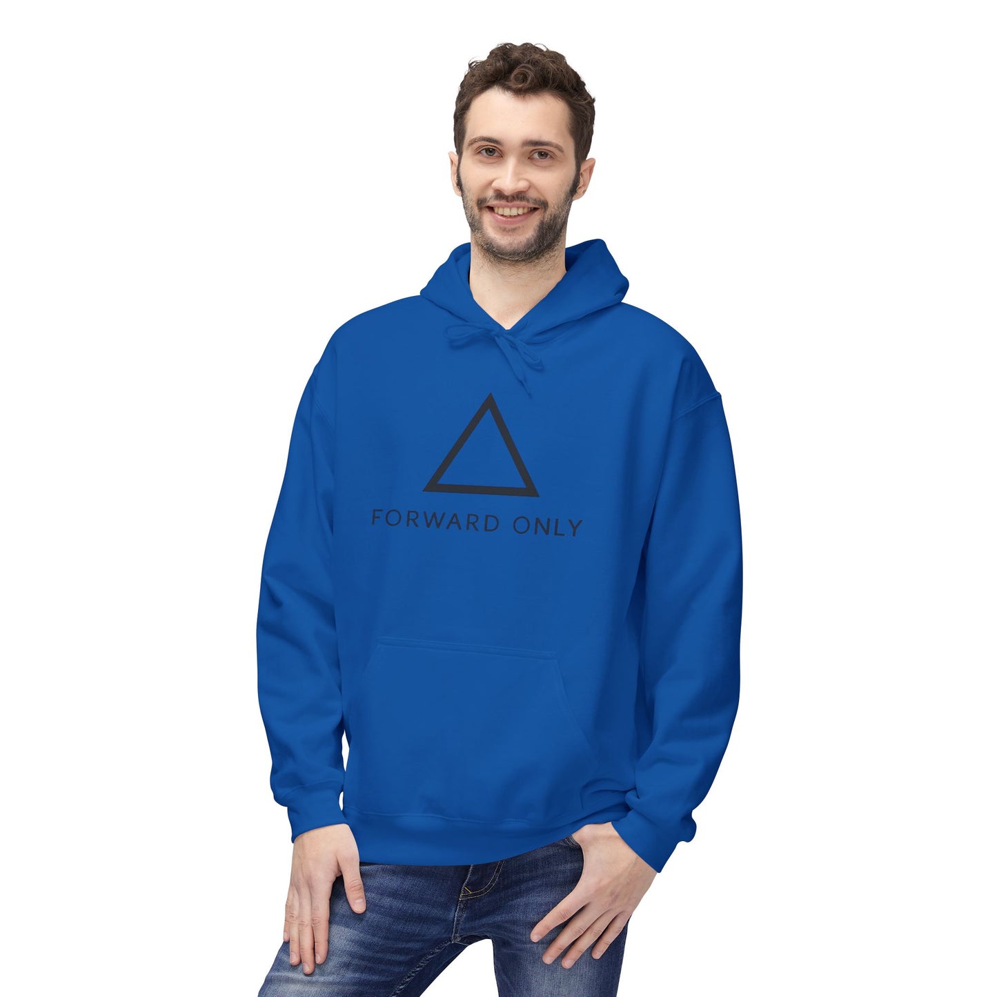 Hoodie — Minimal "Forward Only" Triangle Logo Pullover