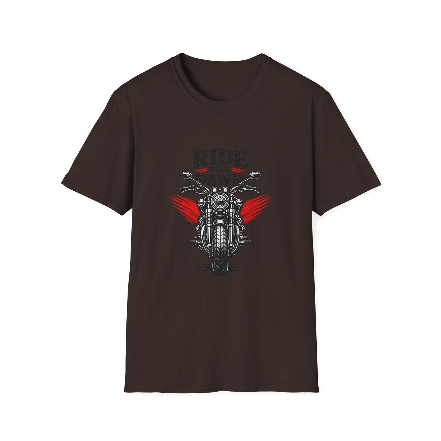 Ride Till Dawn Motorcycle T-Shirt Printify