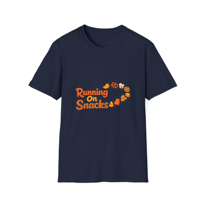Running On Snacks T‑Shirt — Funny Runner Shirt with Snack Trail Graphic Printify