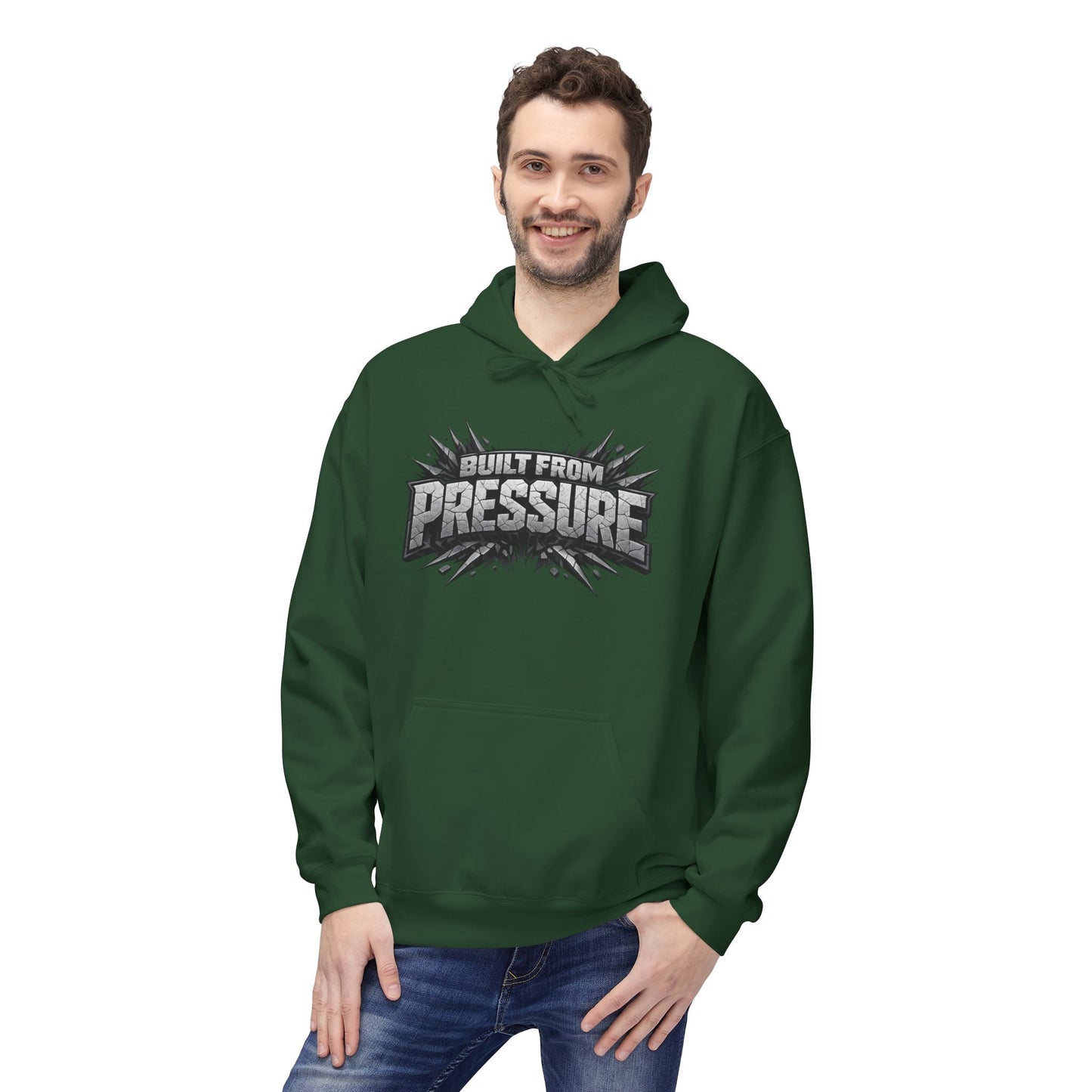 Build From Pressure Hoodie — Motivational Graphic Pullover Printify