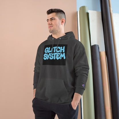 Glitch System Hoodie — Retro Graffiti Streetwear Champion Hoodie Printify