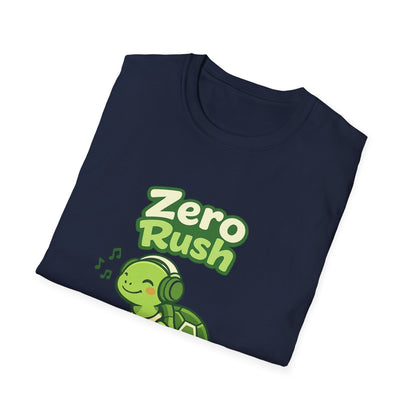 T-Shirt — 'Zero Rush' Cute Turtle Graphic Unisex Tee for Relaxed, Slow-Living Fans Printify