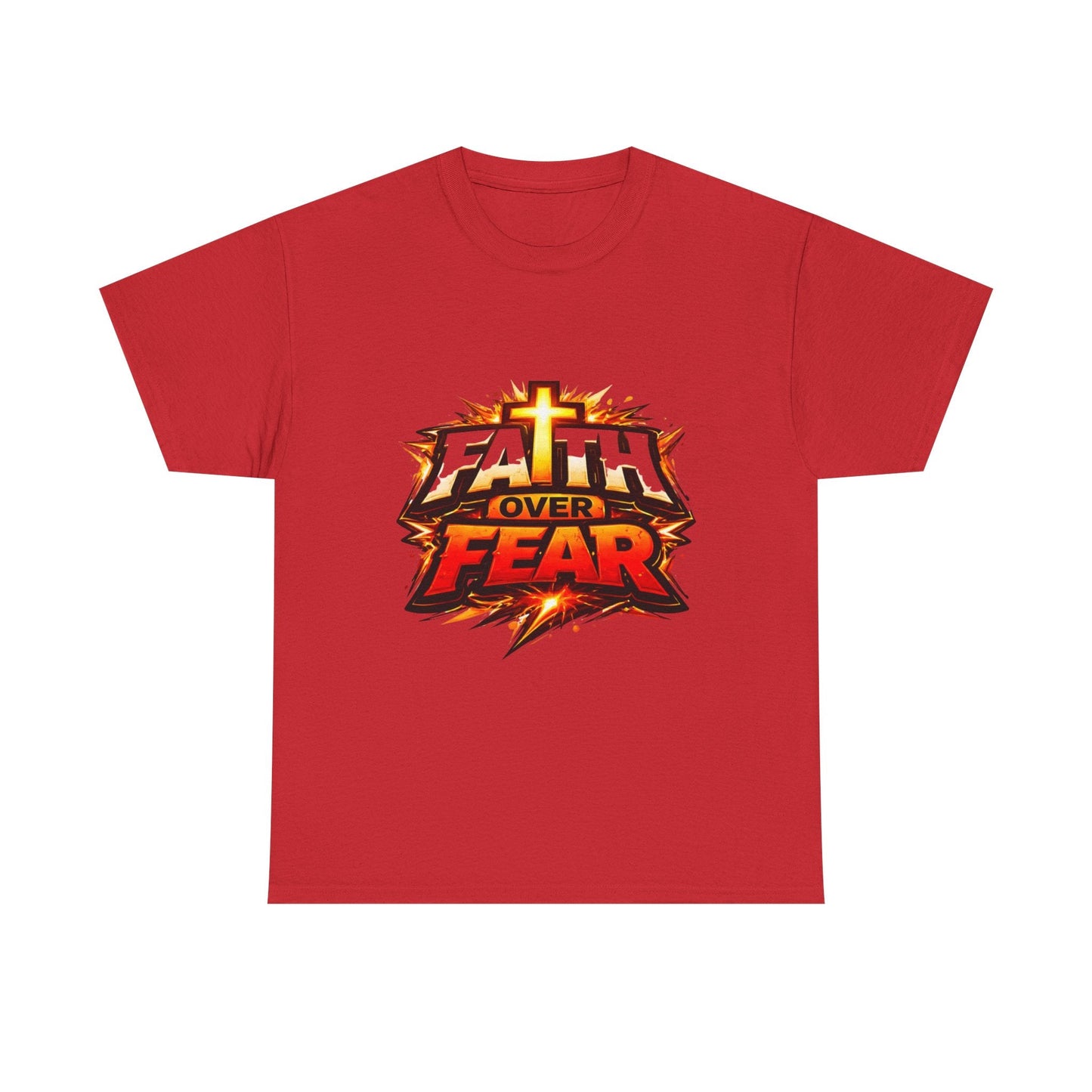 Faith Over Fear T-Shirt for Men – Christian Inspirational Tee with Cross Graphic Printify