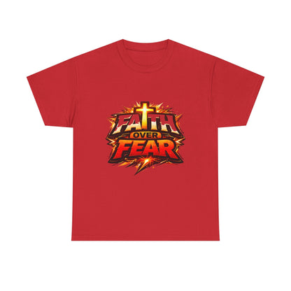 Faith Over Fear T-Shirt for Men – Christian Inspirational Tee with Cross Graphic Printify