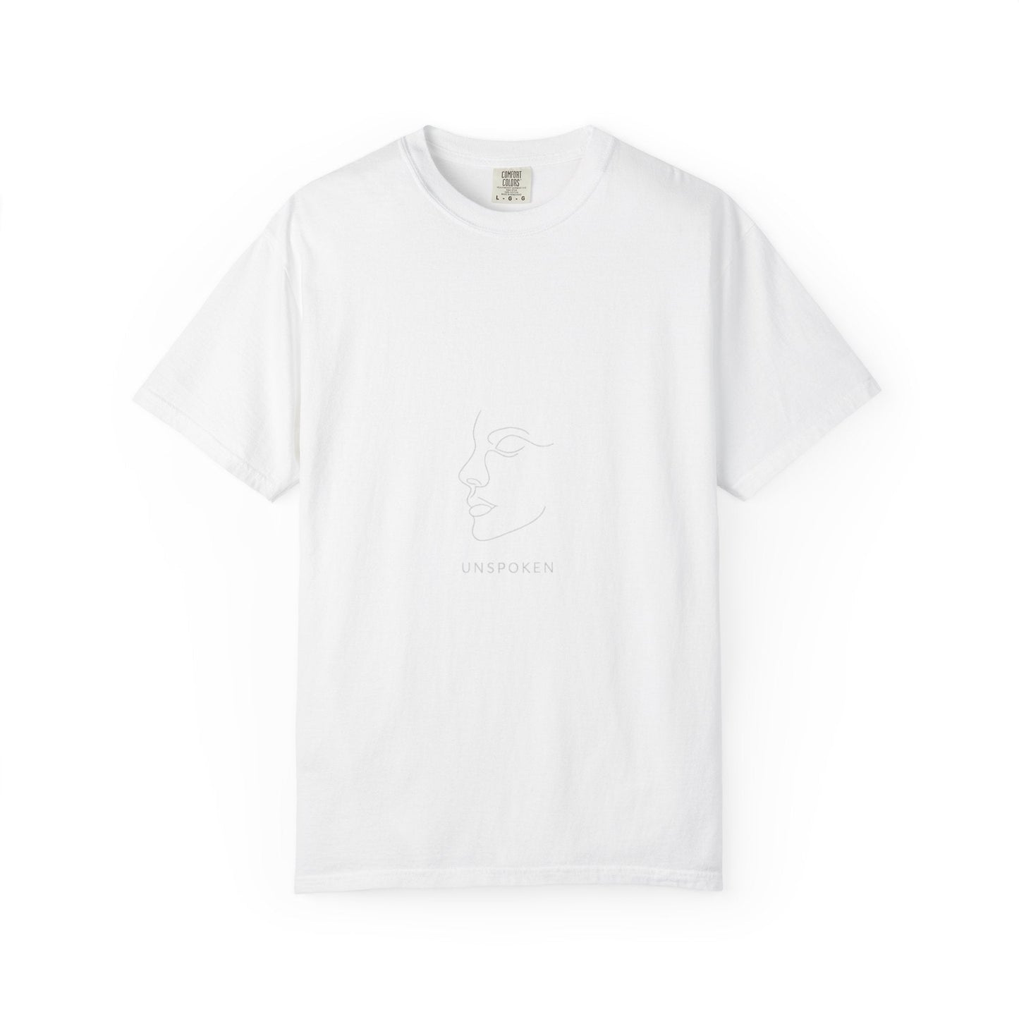 Minimal Face Line Art T-Shirt — Subtle Embossed ‘NORMCORE’ Graphic Printify