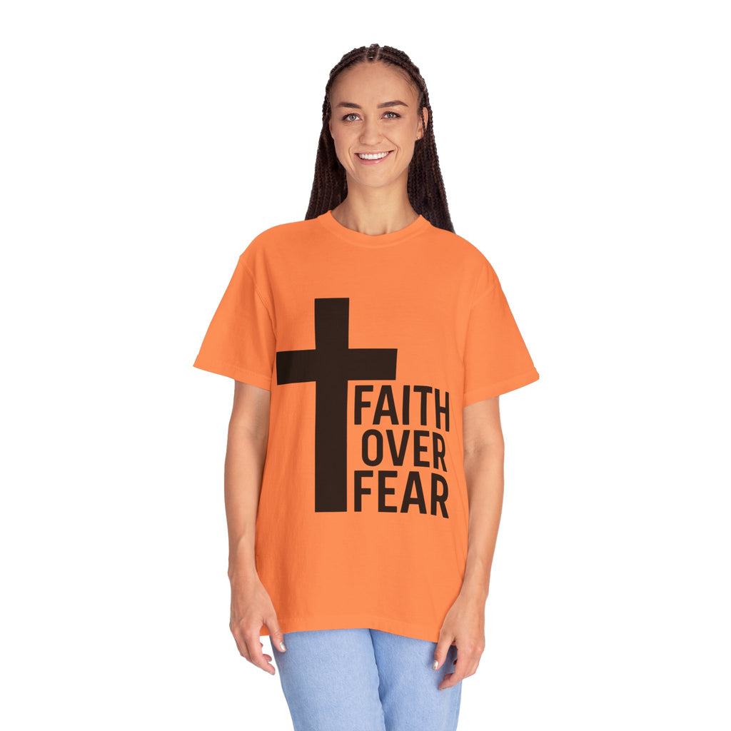 Faith Over Fear T-Shirt — Christian Cross Inspirational Tee