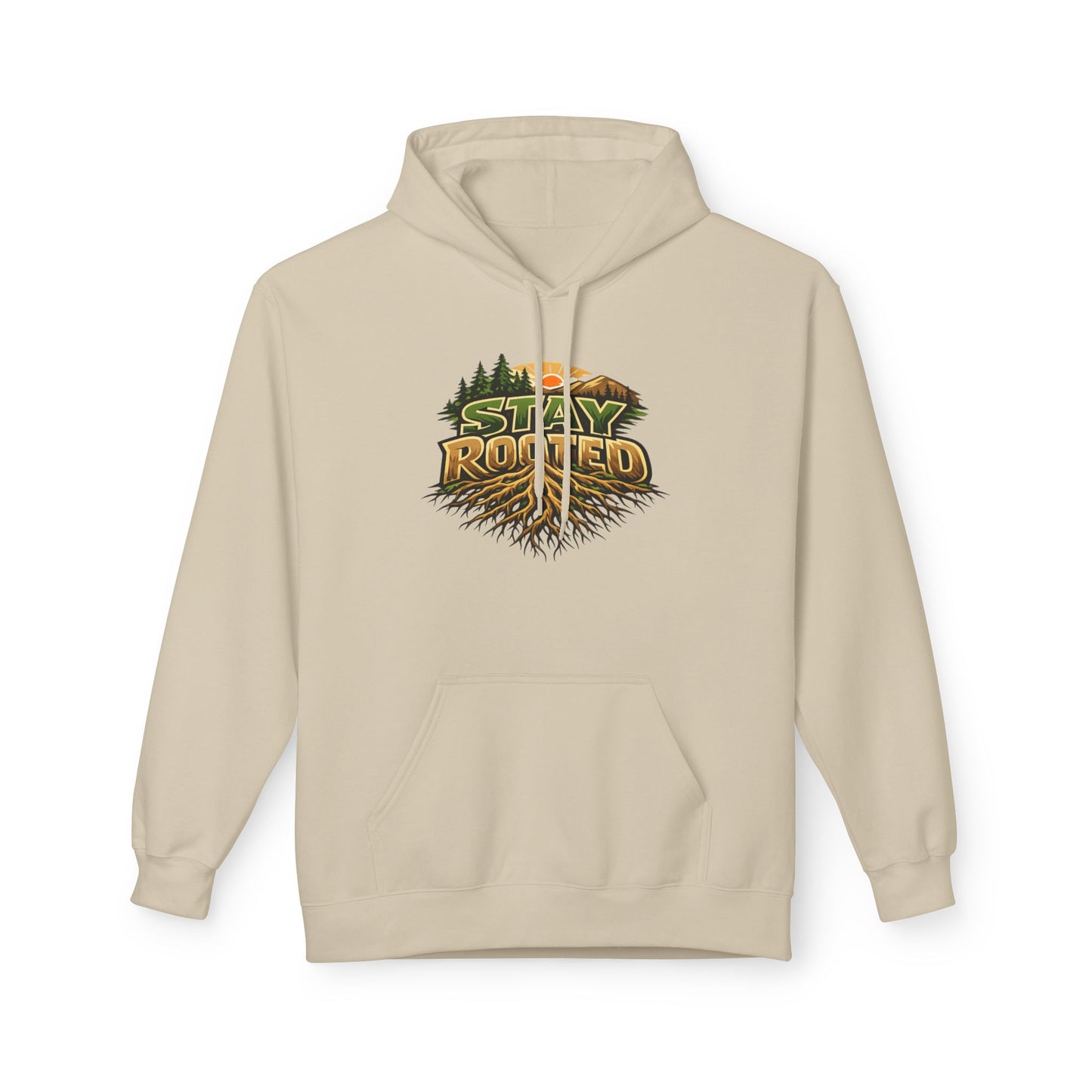 Stay Rooted Hoodie — Forest Nature Graphic Pullover