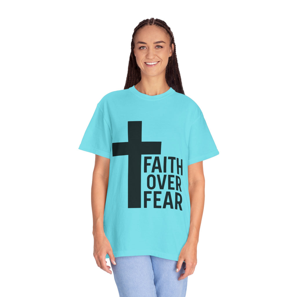 Faith Over Fear T-Shirt — Christian Cross Inspirational Tee