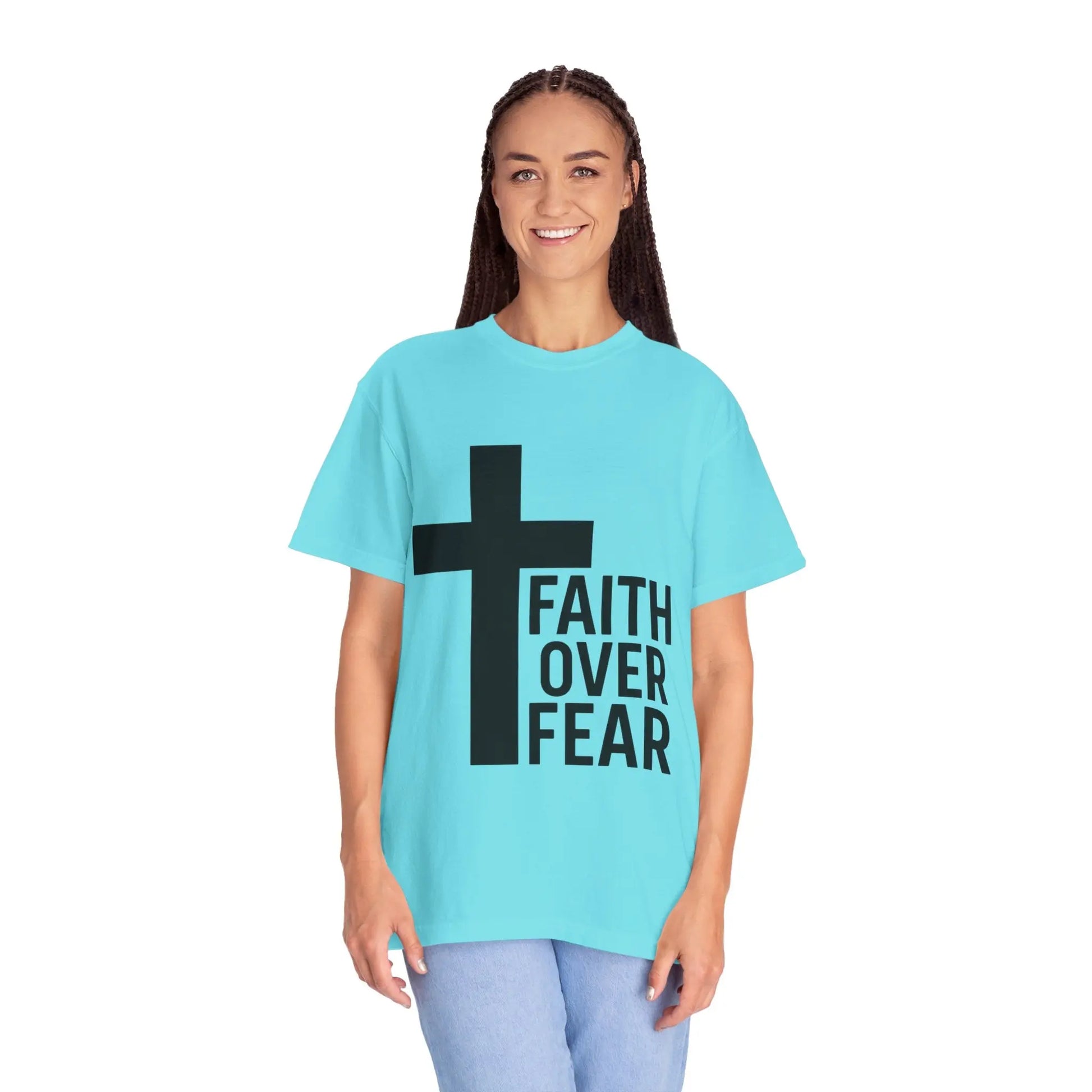 Faith Over Fear T-Shirt — Christian Cross Inspirational Tee Printify