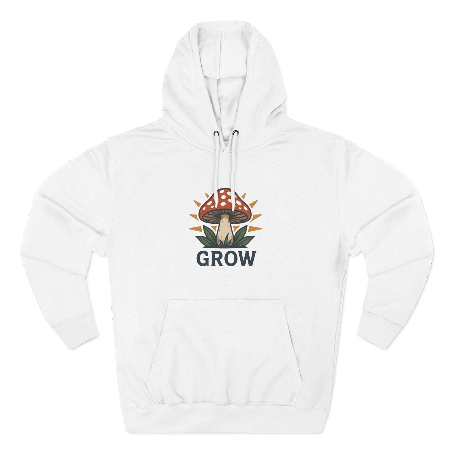 Grow Mushroom Hoodie – Unisex Botanical Graphic Fleece Pullover Printify
