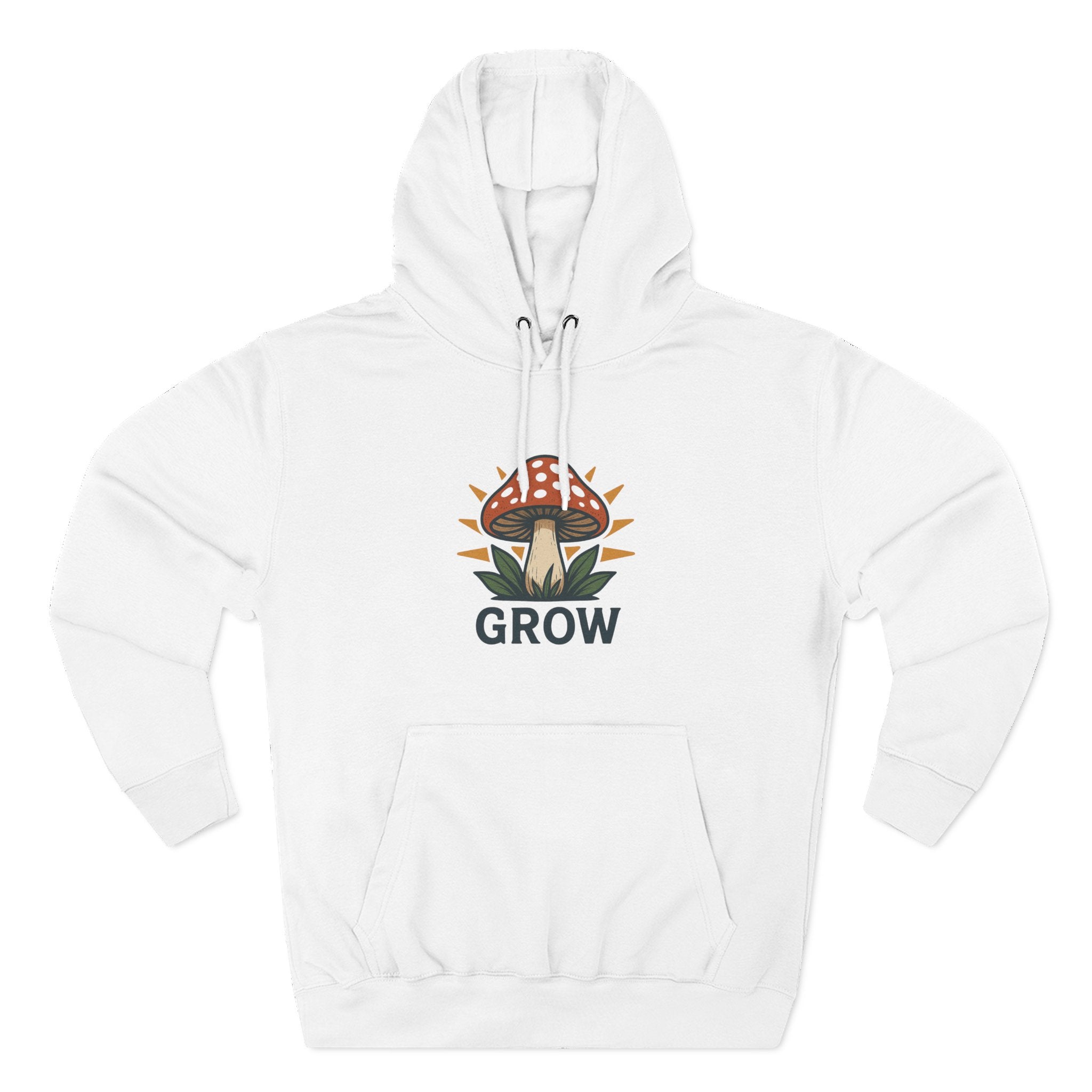 Grow Mushroom Hoodie — Botanical Graphic Fleece Pullover