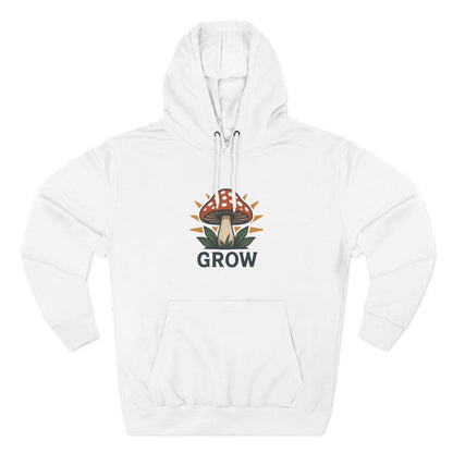 Grow Mushroom Hoodie – Unisex Botanical Graphic Fleece Pullover Printify
