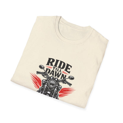 Ride Till Dawn Motorcycle T-Shirt Printify